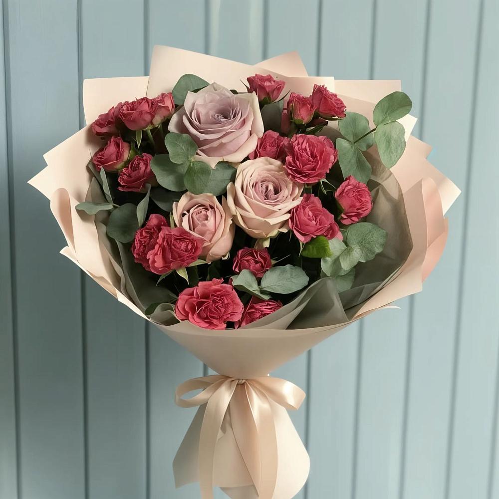 Букет цветов из: Гвоздики и Розы в Кедровом Красноярского края