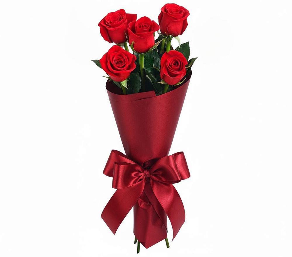 Букет 5 Красных роз Эдлесс Лав в Кедровом Красноярского края