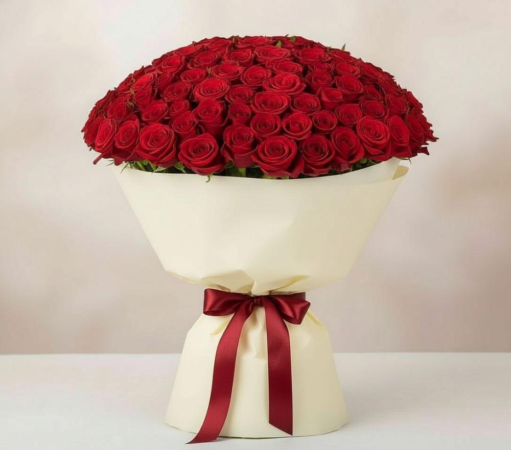 Букет 101 Красная роза Милано в Кедровом Красноярского края