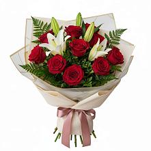 Букет цветов из:  Лилии и Розы #REPLACE_PRED# Кедровом Красноярского края