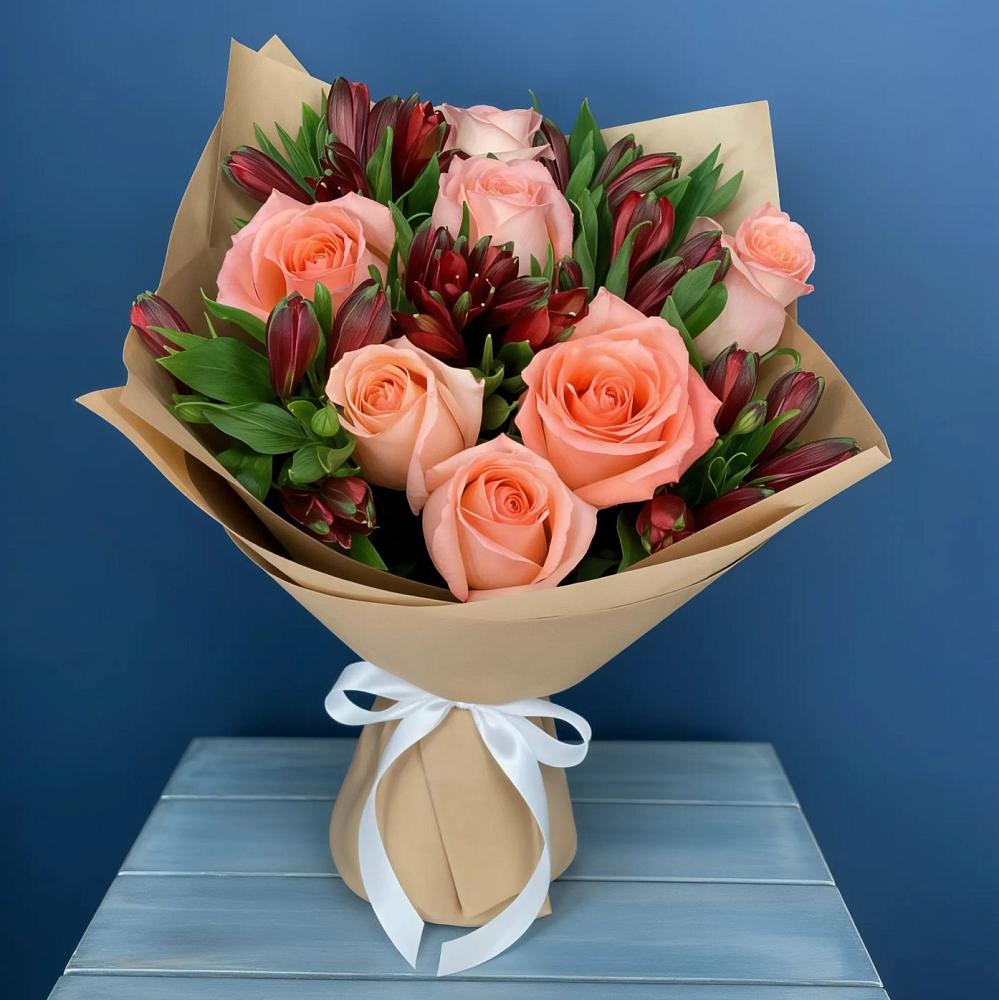 Букет цветов из: Розы и Альстромерии в Кедровом Красноярского края