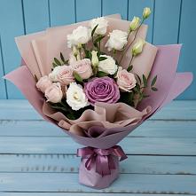 Букет цветов из:  Розы и Лизиантусы в Кедровом Красноярского края
