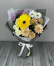 Букет цветов из:  Розы, Герберы и Хризантемы #REPLACE_PRED# Кедровом Красноярского края
