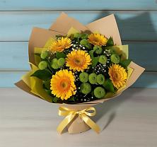Букет цветов из:  Герберы и Хризантемы #REPLACE_PRED# Кедровом Красноярского края