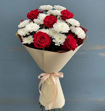 Букет цветов из:  Розы и Хризантемы в Кедровом Красноярского края