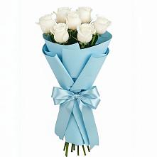 Букет 7 белых роз Проуд в Кедровом Красноярского края