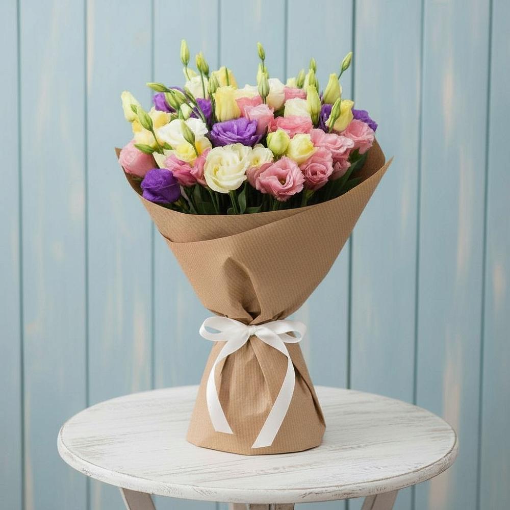 Букет цветов из: Лизиантусы в Кедровом Красноярского края