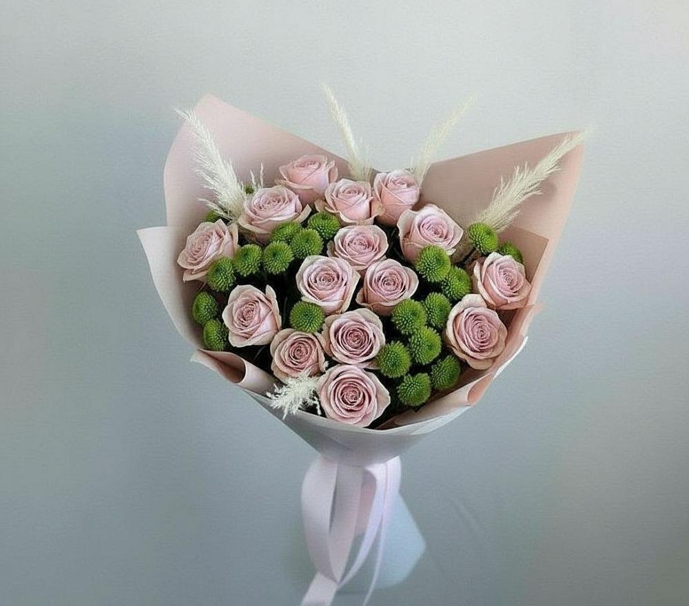 Букет цветов из: Розы и Хризантемы в Кедровом Красноярского края