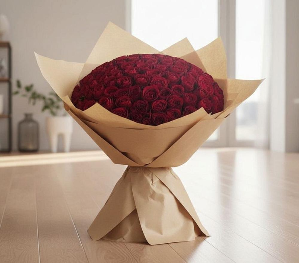 Букет 101 Красная роза в Кедровом Красноярского края