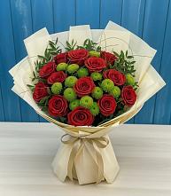 Букет цветов из:  Розы и Хризантемы #REPLACE_PRED# Кедровом Красноярского края