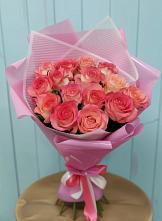 Букет 15 Розовых роз Равель в Кедровом Красноярского края