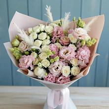 Букет цветов из:  Альстромерии и Розы #REPLACE_PRED# Кедровом Красноярского края